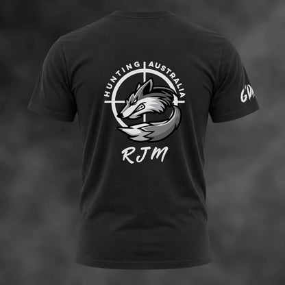 RJM Hunting Australia tee in black, back