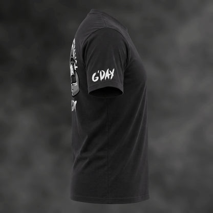 RJM Hunting Australia tee in black, side